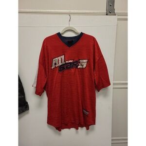 FUBU All Stars Jersey XXL Mens Red Athletics 1992 Statue Liberty Short Sleeve‎